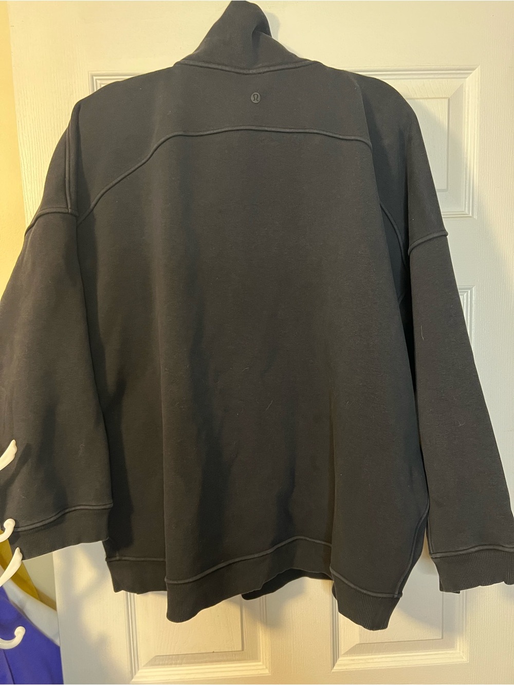 #117 Lululemon Thick Fleece Half-Zip Black XL/XXL Oversized W3FICS - Picture 3 of 5